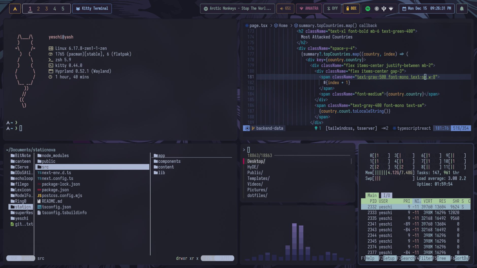Linux ricing screenshot